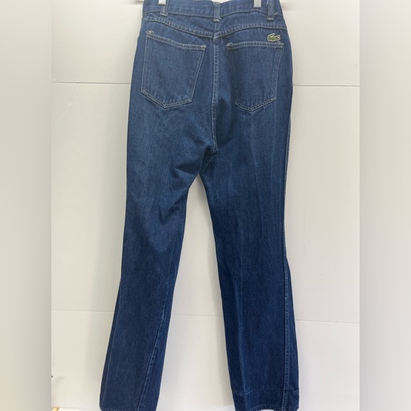 Vtg Lacoste Izod Jeans Women Sz 12 Wide Leg High Waisted Blue Denim Logo Retro - Picture 5 of 10